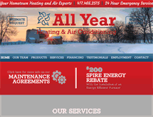 Tablet Screenshot of allyearheatingandac.com